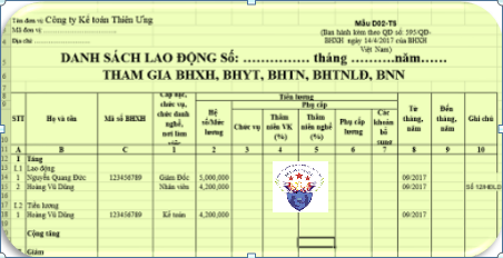 danh sách lao động tham gia BHXH Mẫu D02-TS theo QĐ 595 danh sách lao động tham gia BHXH Mẫu D02-TS theo QĐ 595
