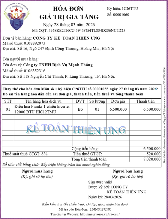 Hóa đơn điện tử thay thế