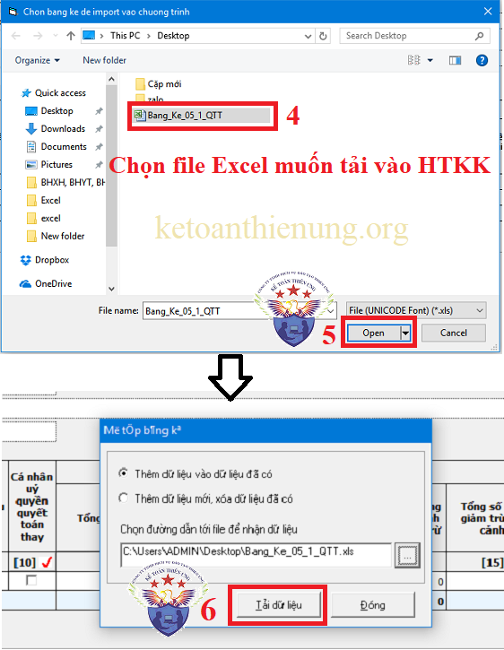 Tải Excel bảng kê lên phần mềm HTKK Tải Excel bảng kê lên phần mềm HTKK