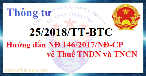 Thông tư 25 hướng dẫn NĐ 146 về thuế TNDN - TNCN