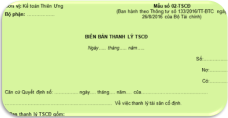 biên bản thanh lý tài sản cố định