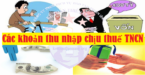các khoản thu nhập chịu thuế tncn các khoản thu nhập chịu thuế tncn