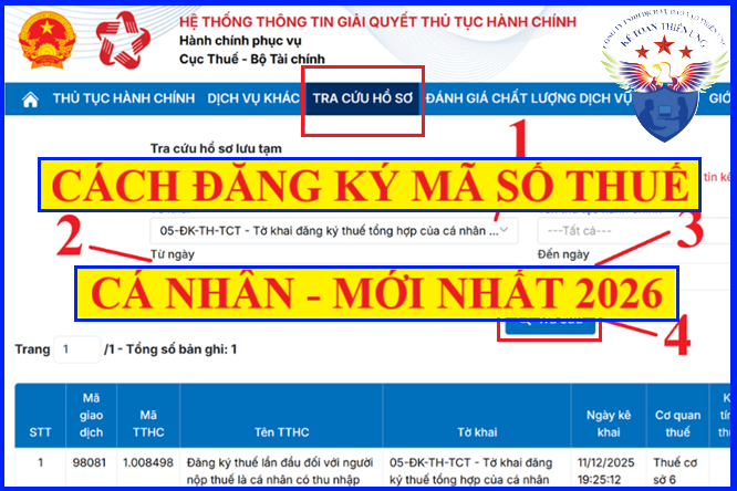 cách đăng ký mst cá nhân