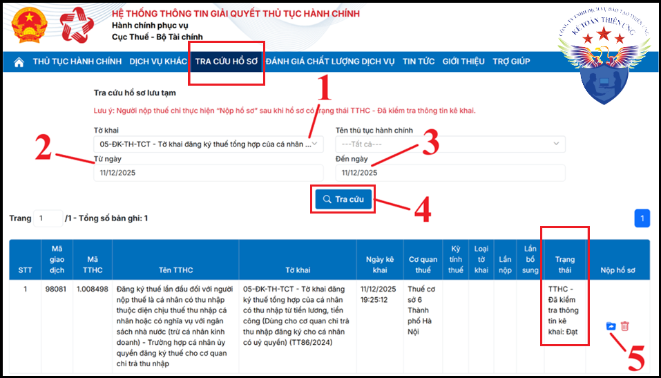 Cách đăng ký mã số thuế cá nhân 7