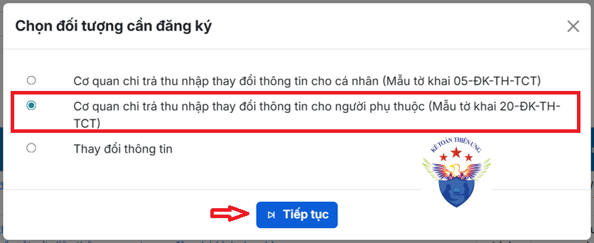 cách đăng ký người phụ thuộc trên dichvucong