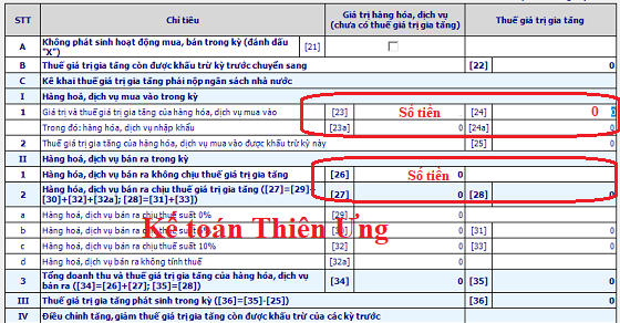 cách kê khai hóa đơn không chịu thuế gtgt