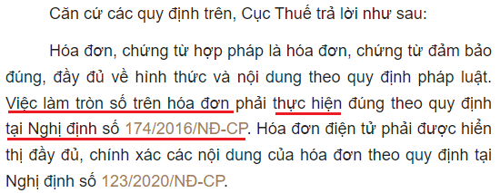 Cách làm tròn số trển hóa đơn gtgt