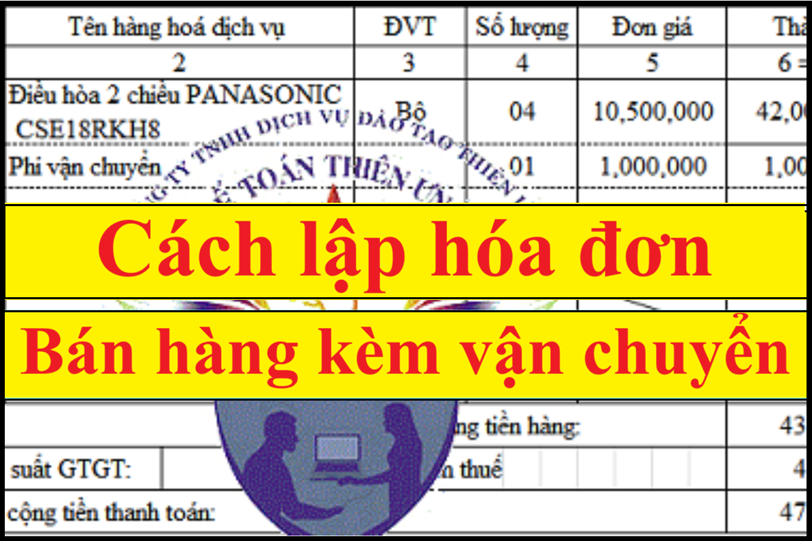 cách viết hóa đơn bán hàng kèm phí vận chuyển
