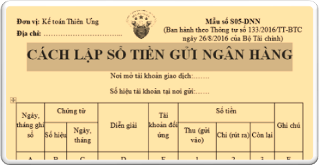 cách lập sổ tiền gửi ngân hàng