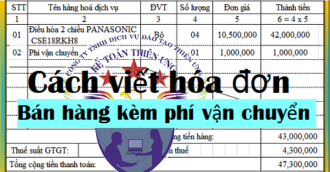 cách viết hóa đơn bán hàng kèm phí vận chuyển