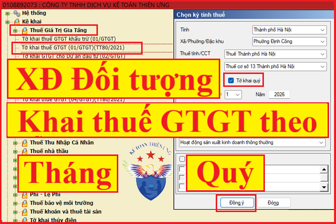 đối tượng kê khai thuế GTGT theo quý tháng