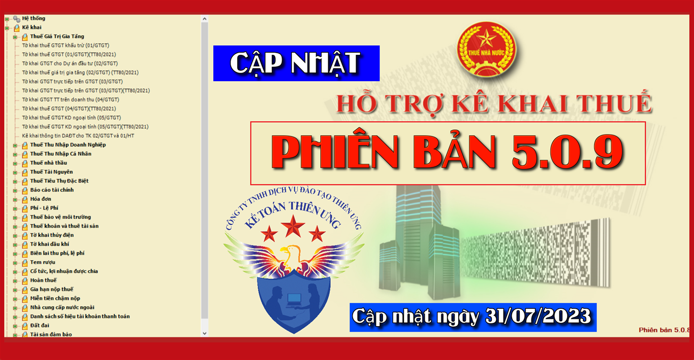 Cập nhật phần mềm hỗ trợ kê khai mới nhất 5.0.9