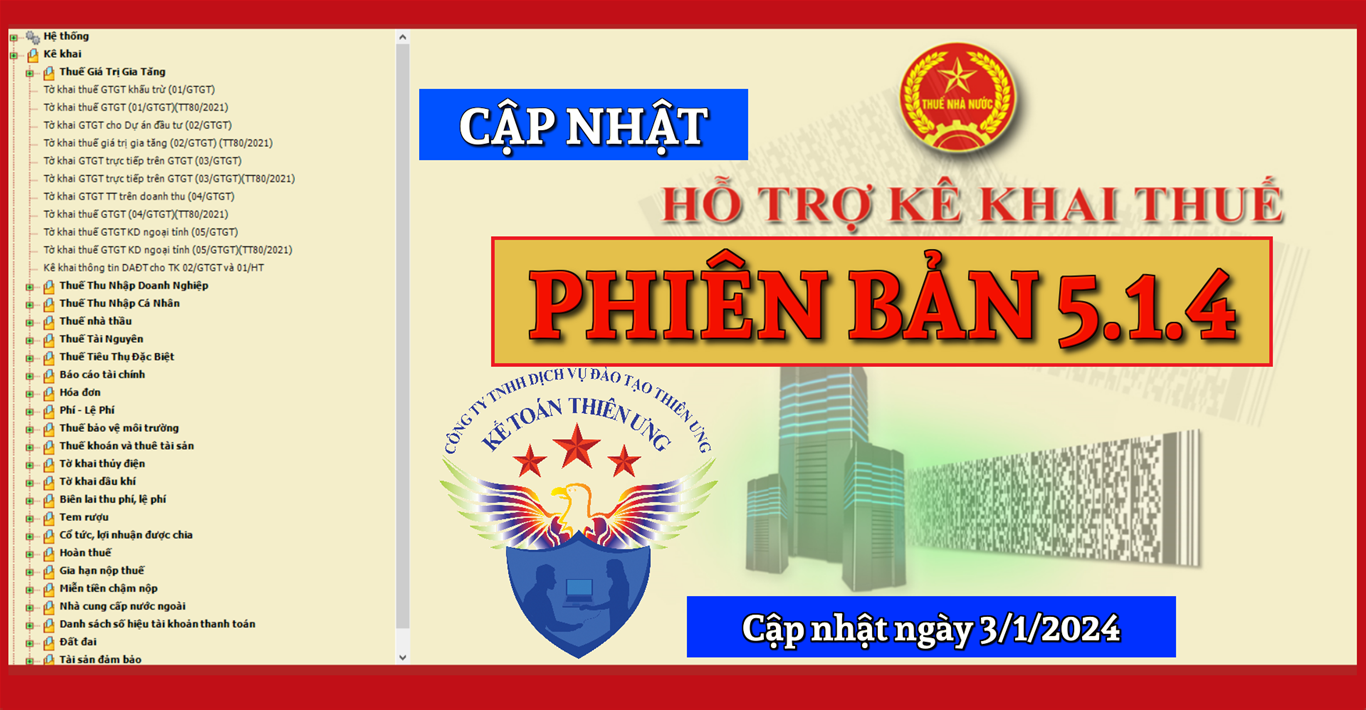 Phần mềm hỗ trợ kê khai thuế 5.1.4 mới nhất