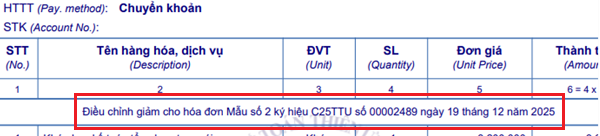 Xuất hóa đơn điều chỉnh