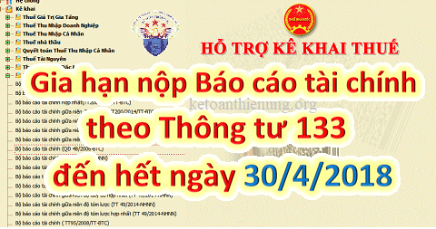 gia hạn nộp báo cáo tài chính theo thông tư 133