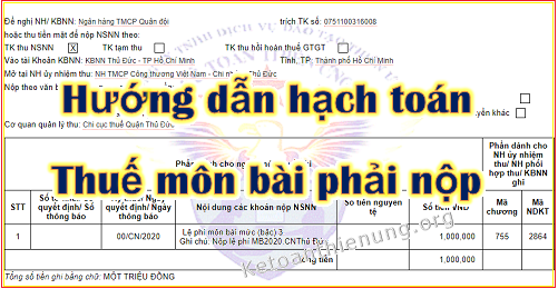 hạch toán thuế môn bài