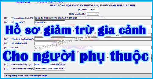 hồ sơ giảm trừ gia cảnh