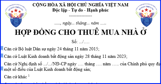 Mẫu hợp đồng cho thuê chung cư