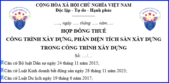 Mẫu hợp đồng thuê công trình xây dựng, phần diện tích sàn xây dựng