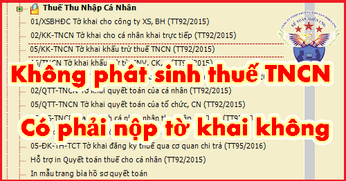 không phát sinh thuế tncn có phải nộp tờ khai không không phát sinh thuế tncn có phải nộp tờ khai không