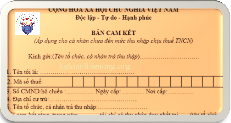 mẫu cam kết 02/TNCN theo thông tư 92 mẫu cam kết 02/TNCN theo thông tư 92