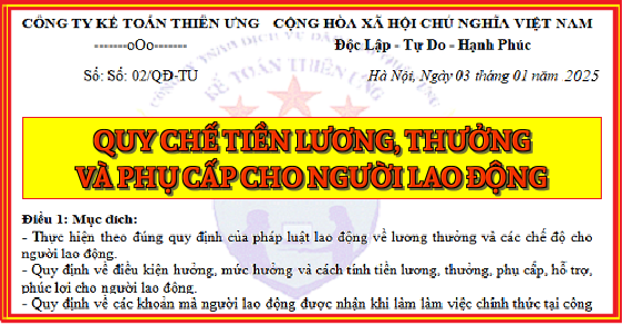 mẫu quy chế lương thưởng 2025