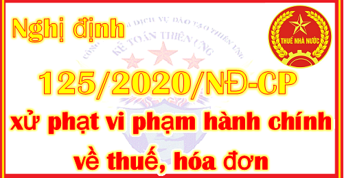 nghị định 125 mức phạt hành chính về hoá đơn thuế