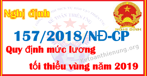 Nghị định 157 mức lương tối thiều vùng năm 2019