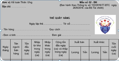 thẻ quầy hàng