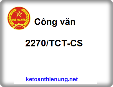 Công văn 2270/TCT-CS tiền thuê nhà của cá nhân là chi phí hợp lý