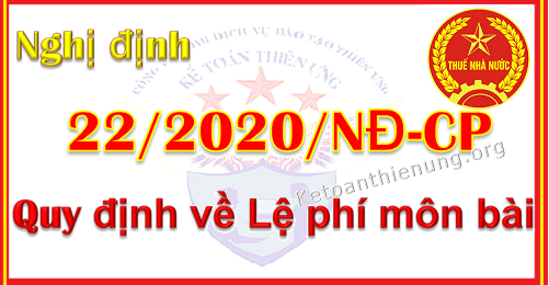 Nghị định 22/2020/NĐ-CP Quy định về Lệ phí môn bài