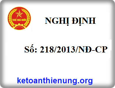 Nghị định số 218/2013/NĐ-CP quy định chi tiết và hướng dẫn thi hành luật thuế TNDN