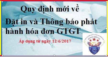 Quy định mới về đặt in và Thông báo phát hành hóa đơn