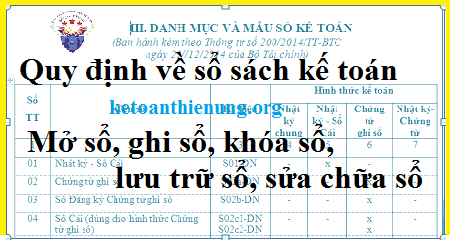 Quy định về sổ sách kế toán - Mở sổ, ghi sổ, khóa sổ, lưu trữ sổ