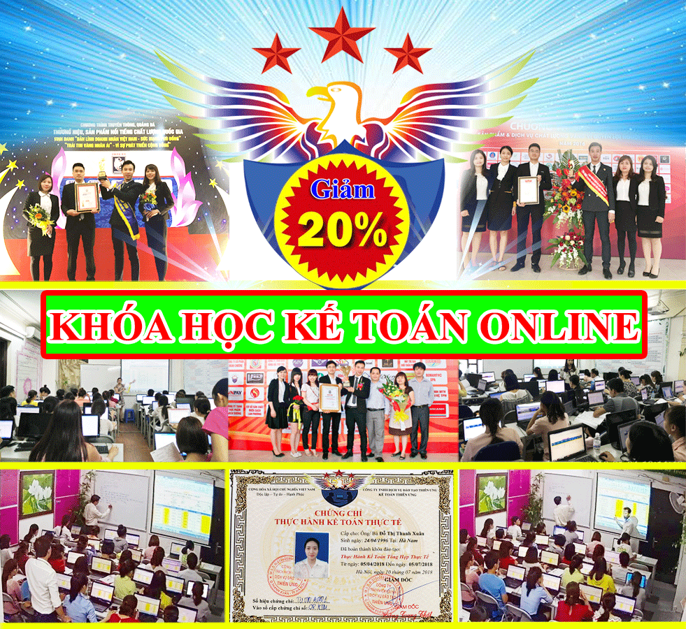 Giảm tới 20% học phí khóa học thực hành kế toán online