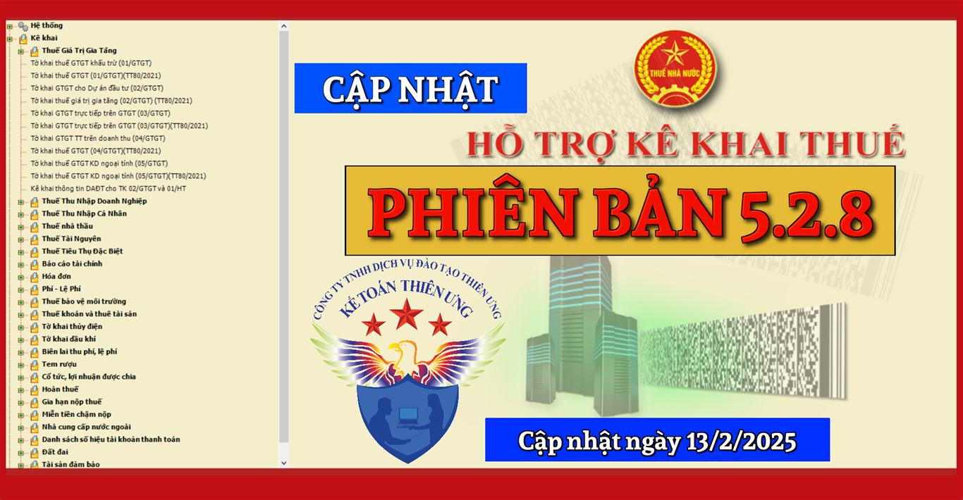 Phần mềm hỗ trợ kê khai thuế 5.2.8 mới nhất