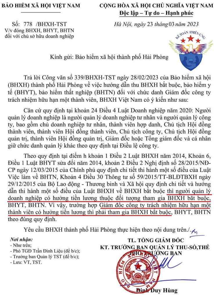 Giám đốc không phải đóng bhxh