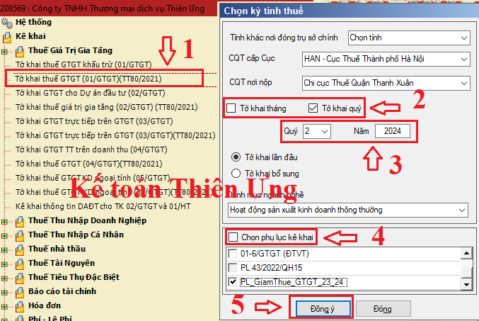 Hướng dẫn cách lập Tờ khai thuế GTGT mẫu 01/GTGT theo Quý và Tháng